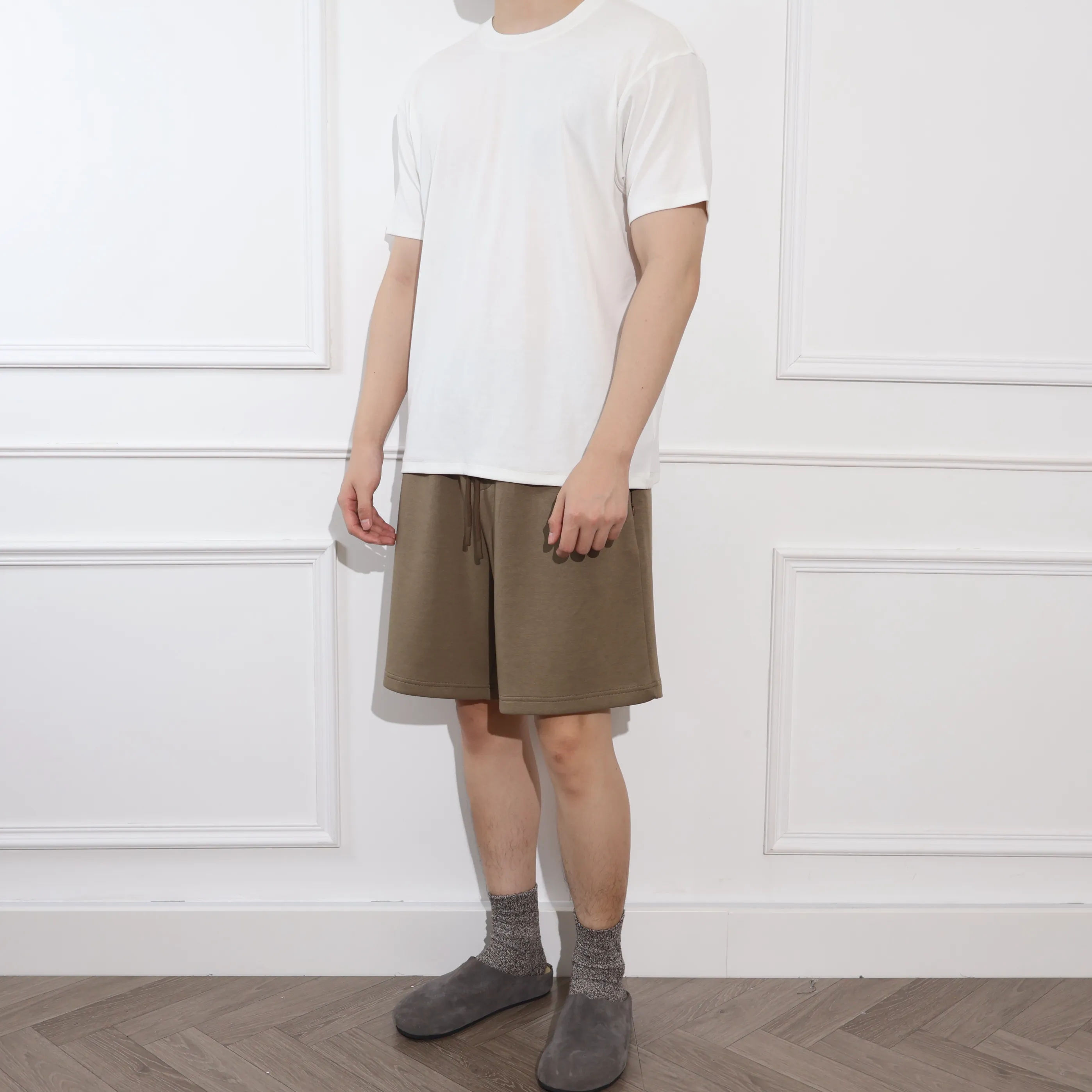 Gideon Poly Shorts (Khaki and Black)