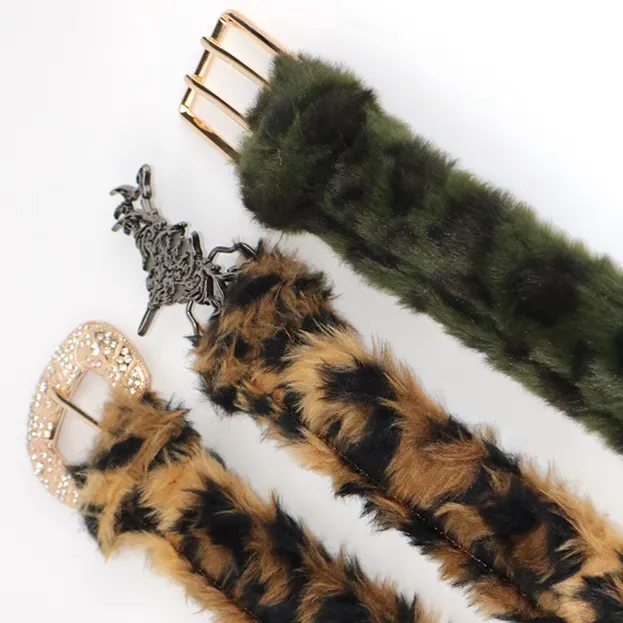 Furry Patterned Belts