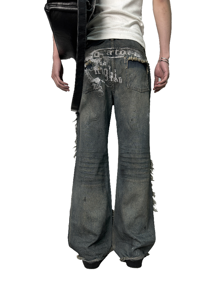 Nightlab Distressed Bootcut Jeans