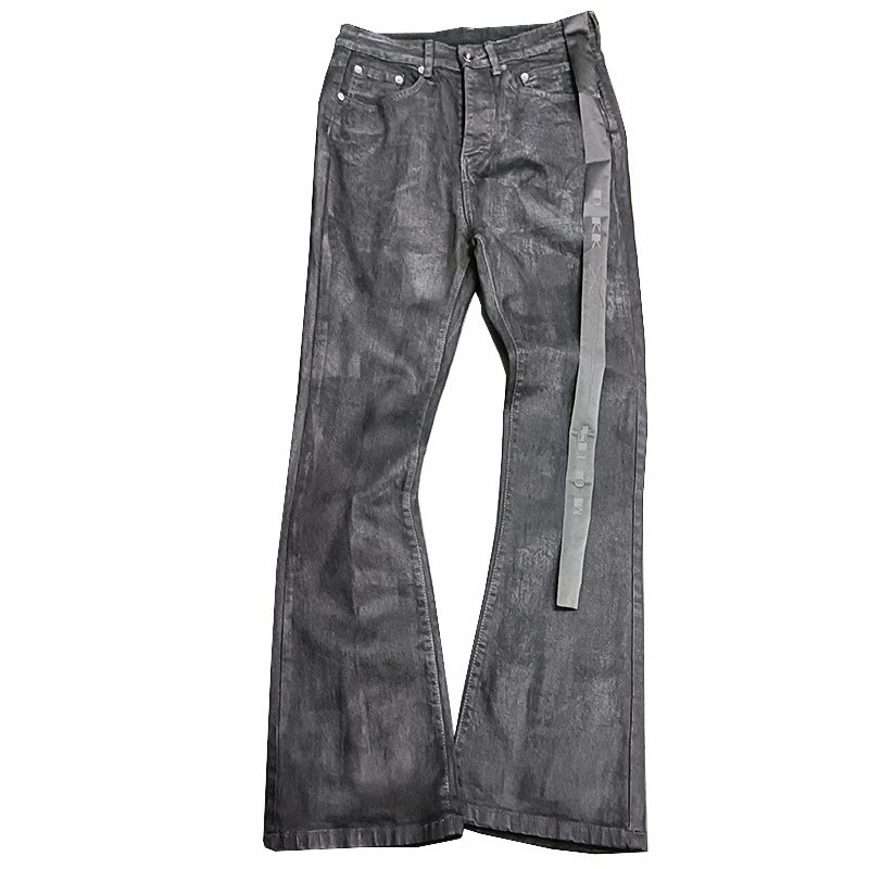 Waxed Flared Denim