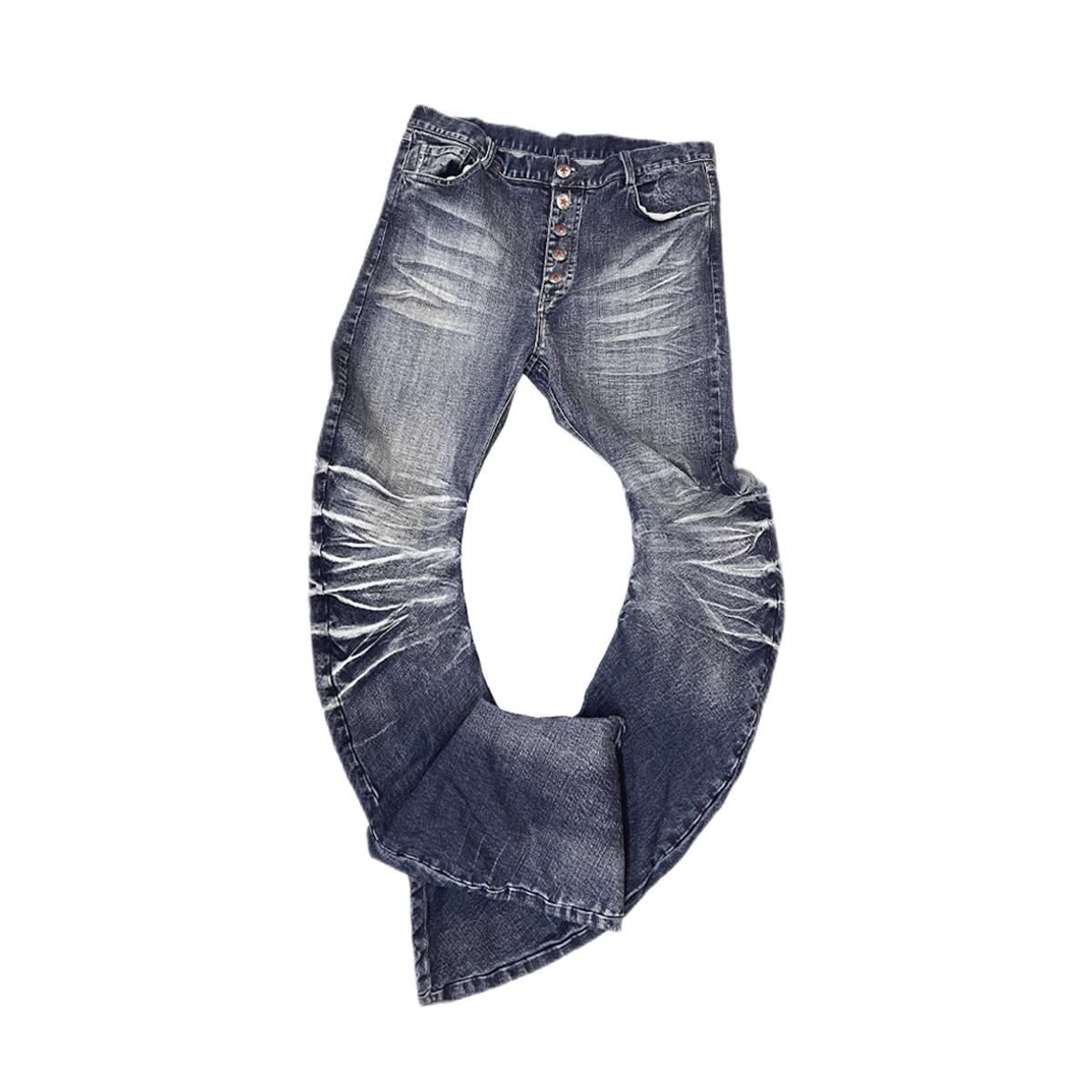 No E Mosen Wavy Cracked Denim