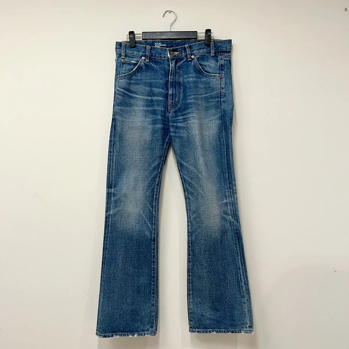 celine 21ss blue flared denim