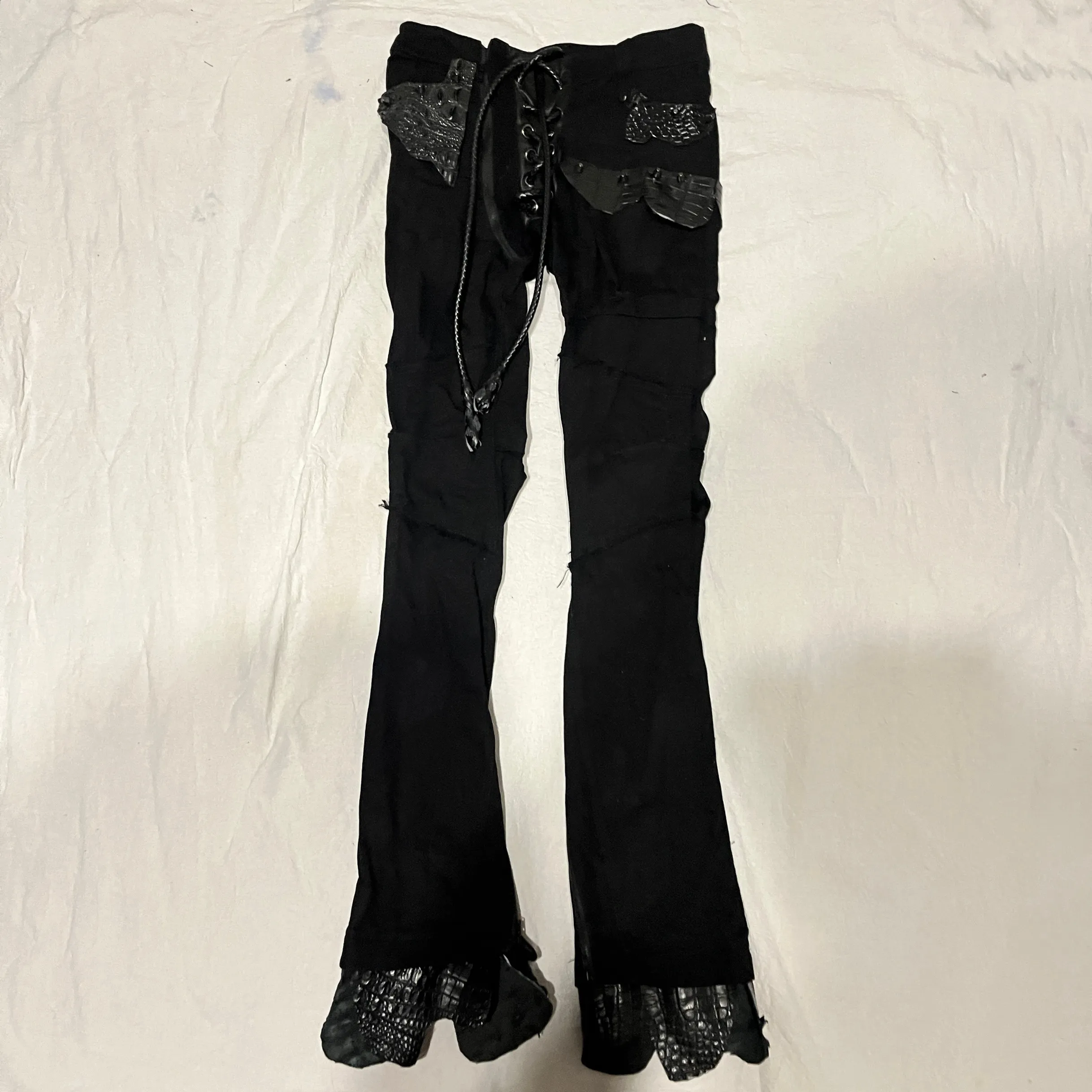 if6was9 crocodile leather flares